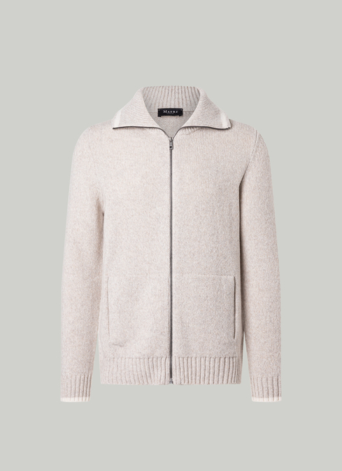 Strickjacke Zip 1/1 Arm, Autumn Stone