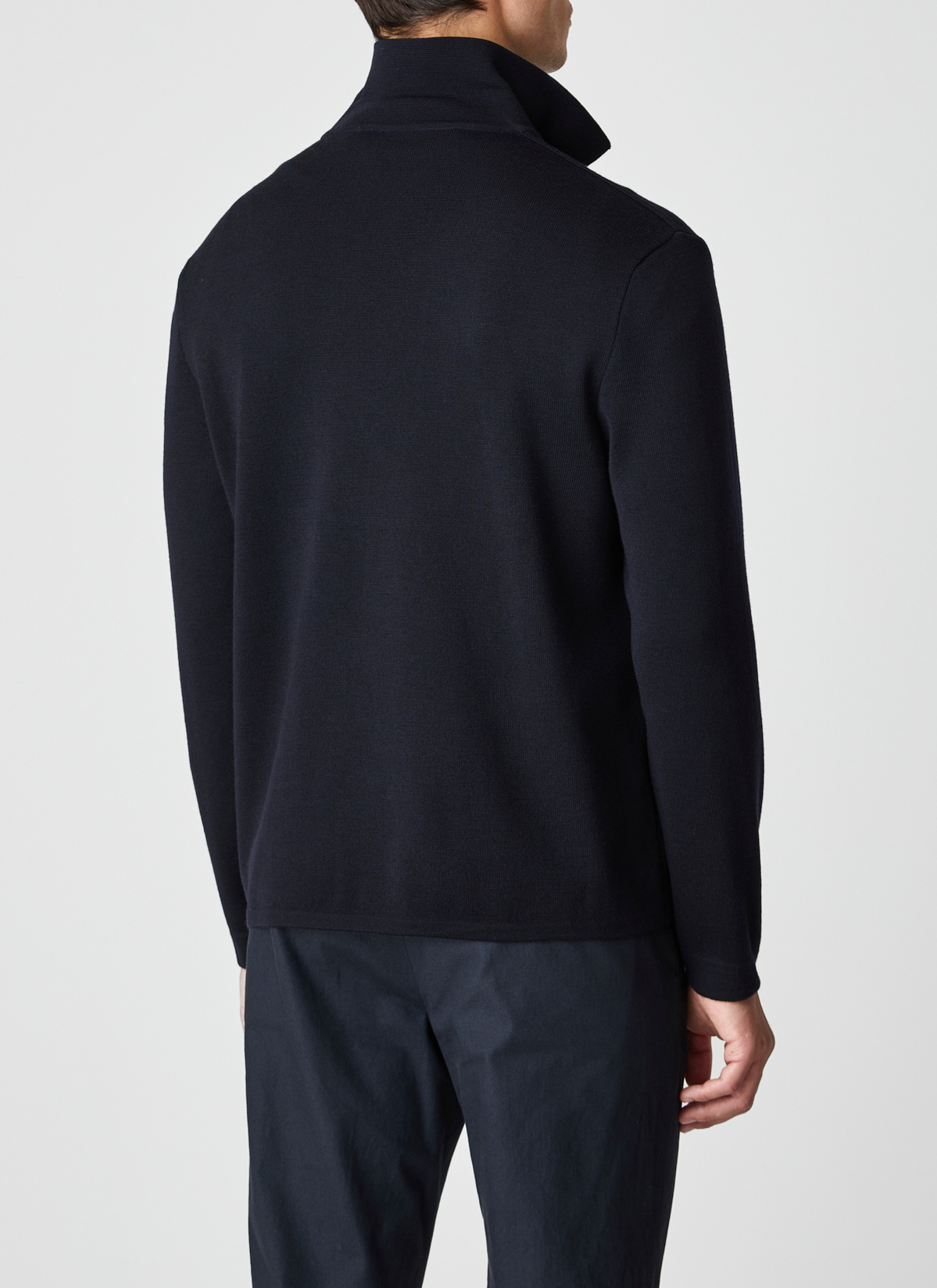Strickjacke Knopf 1/1 Arm, Navy Rückansicht