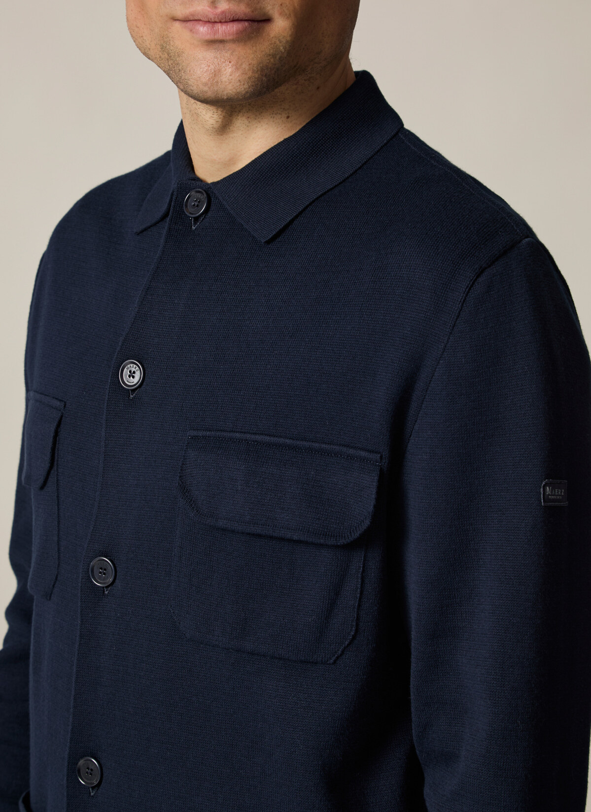 Strick Blazer, Navy Detailansicht 2