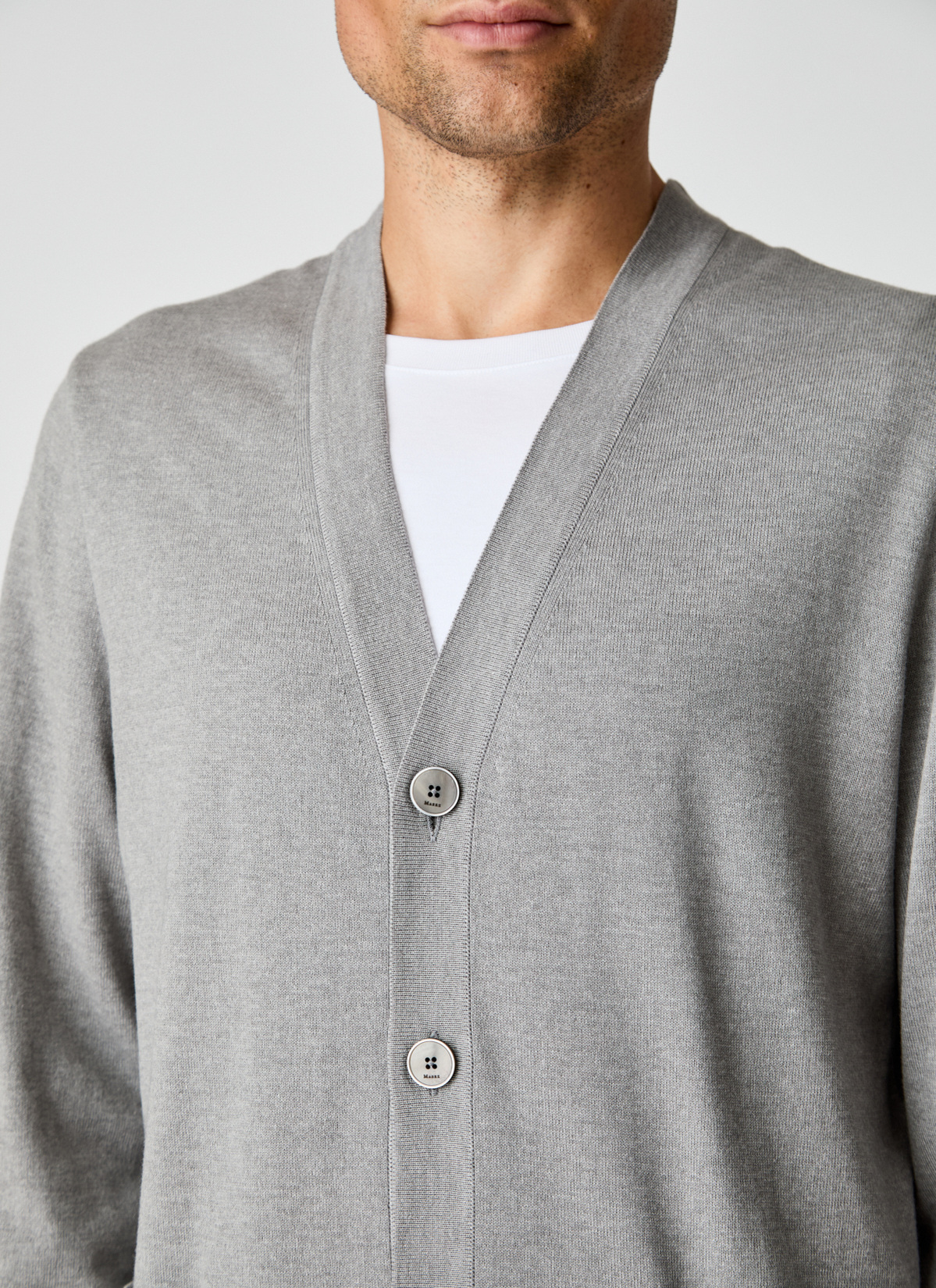 Cardigan  1/1 Arm, Mercury Grey Detailansicht 2