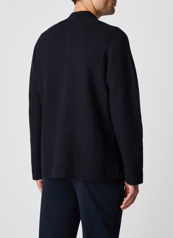 Strickjacke Knopf 1/1 Arm Navy Frontansicht