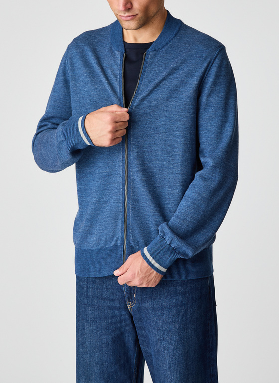 Strickjacke mit Kapuze 1/1 Arm Deep Sea Frontansicht