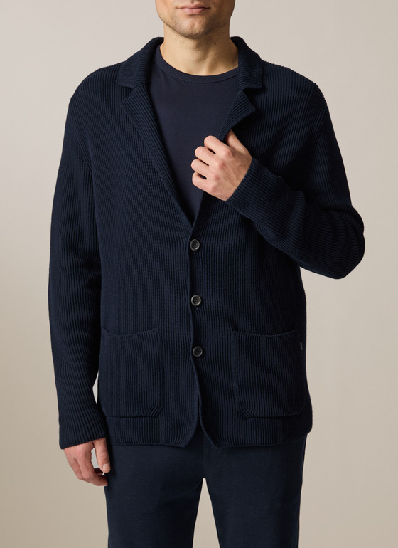 Strick Blazer Navy Frontansicht