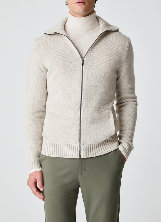 Strickjacke Zip 1/1 Arm Gravel Path Frontansicht