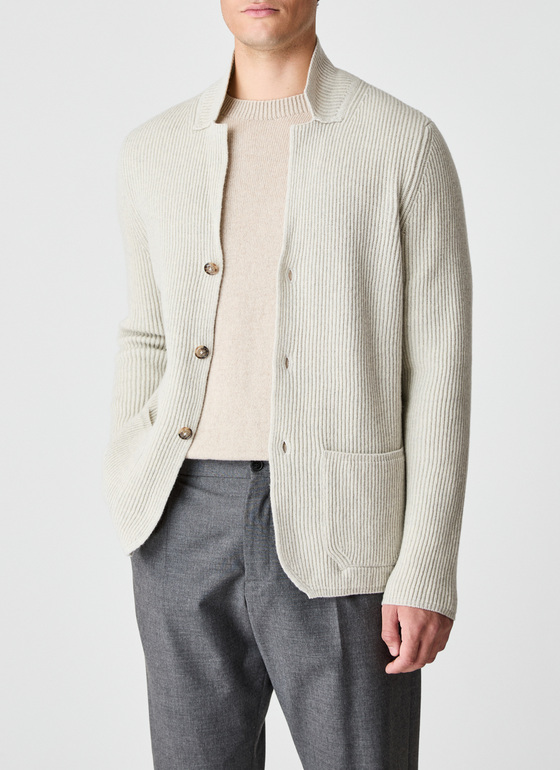Strick Blazer Mascarpone Cream Frontansicht