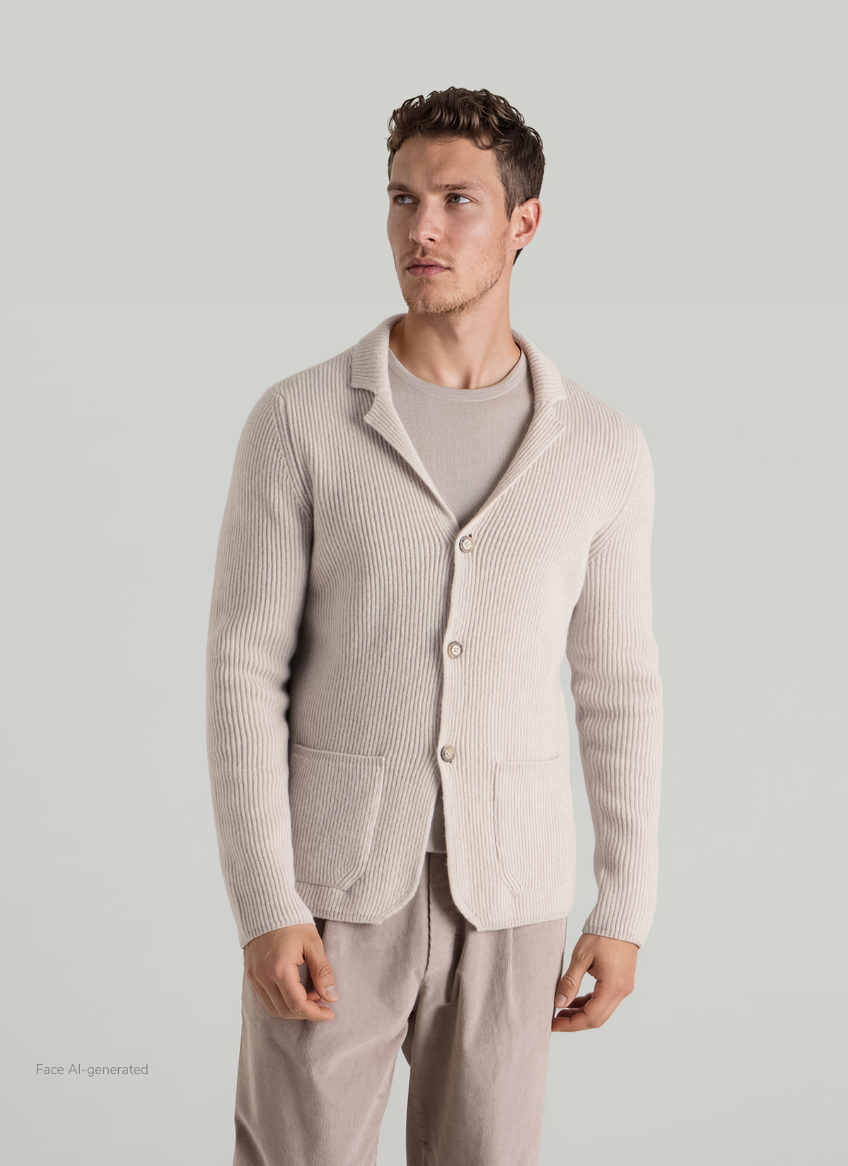 Strick Blazer, Autumn Stone Frontansicht
