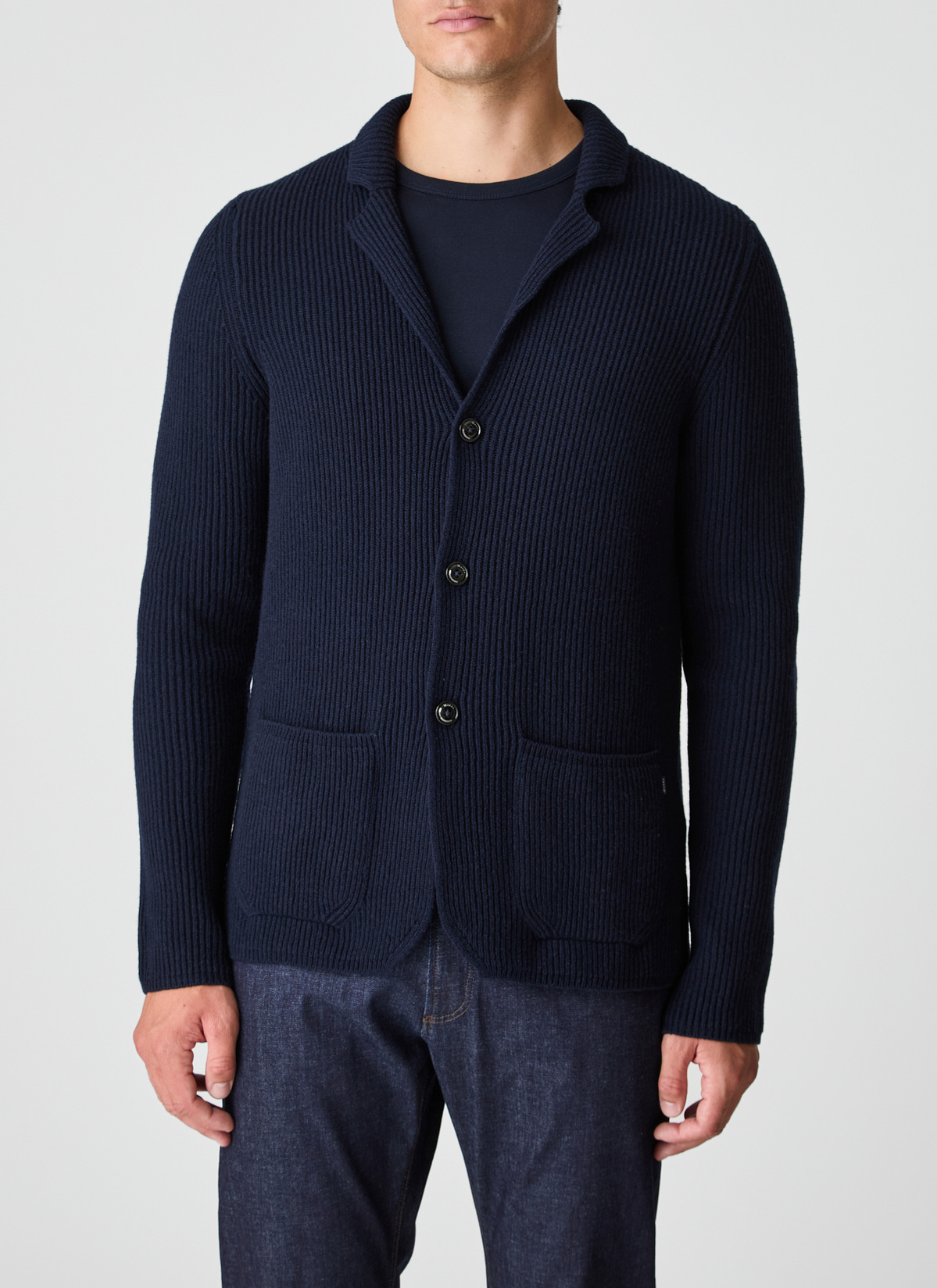 Strick Blazer, Navy Detailansicht 1