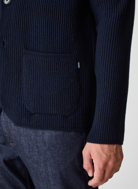 Strick Blazer Navy Frontansicht