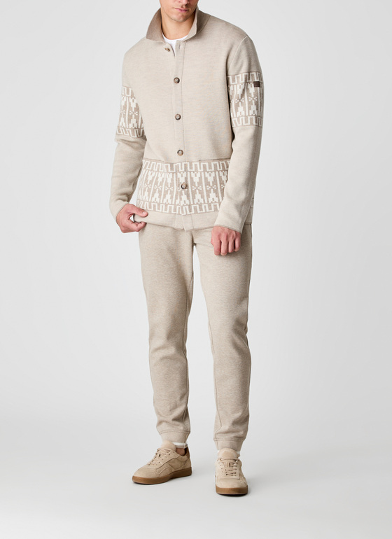 Strickjacke Knopf 1/1 Arm Iced Latte Frontansicht