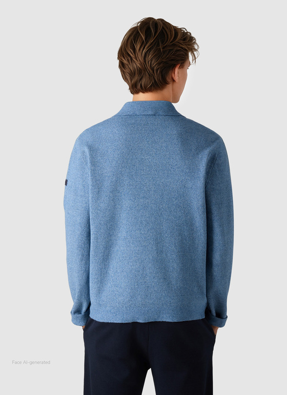 Strickjacke Knopf 1/1 Arm Midnight Sail Frontansicht