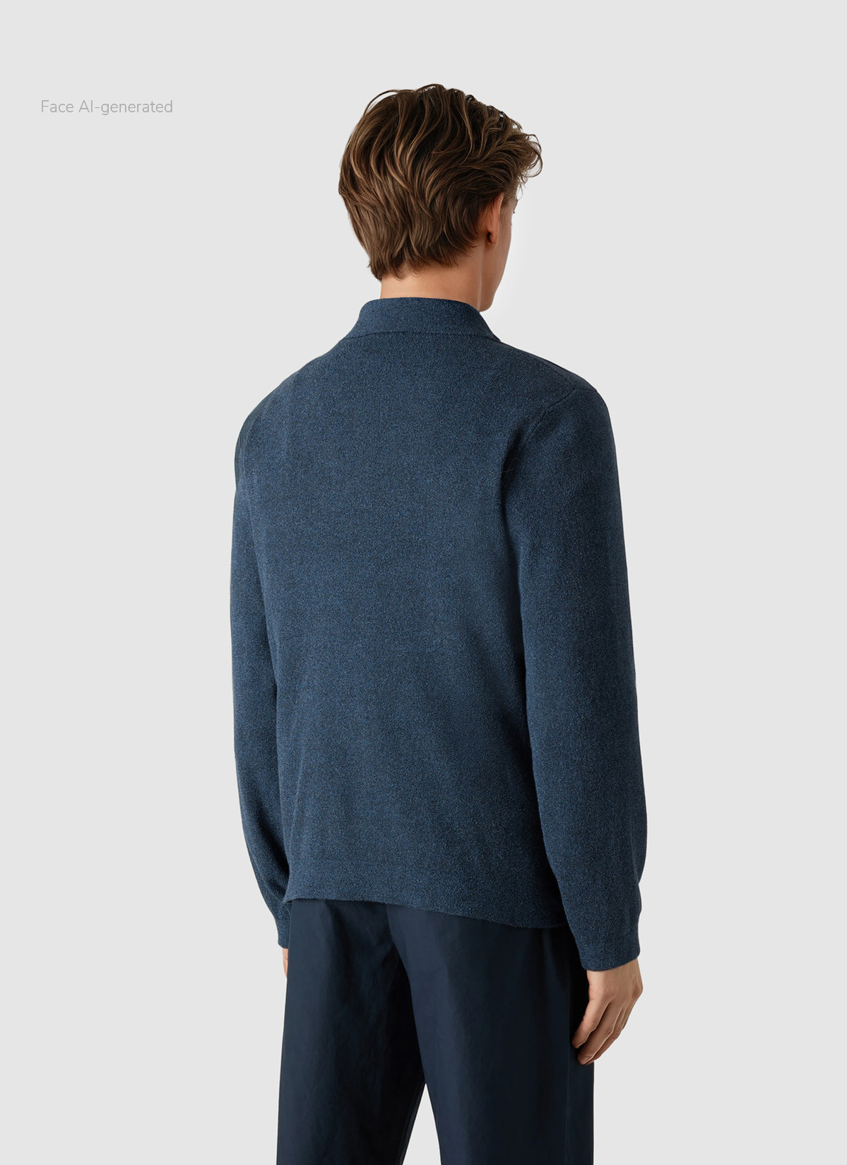 Strickjacke Knopf 1/1 Arm, Dawn Blue Rückansicht