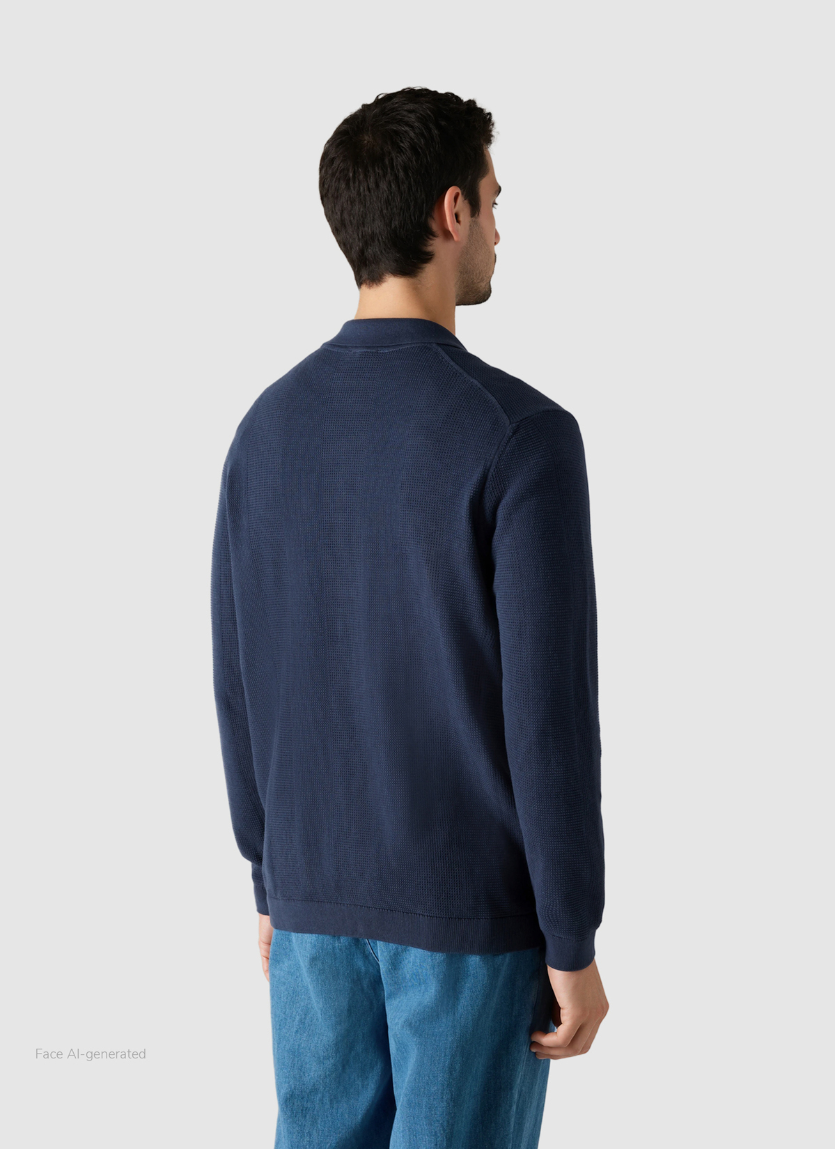 Strickjacke Knopf 1/1 Arm, Dawn Blue Rückansicht