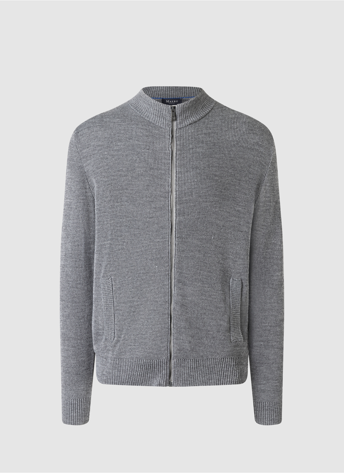 Strickjacke Zip 1/1 Arm, Smoky Grey 