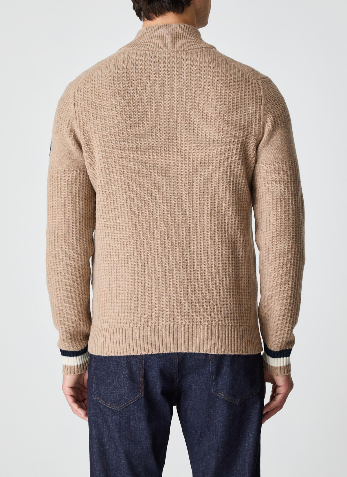 Strickjacke Zip 1/1 Arm, Hazelnut Rückansicht