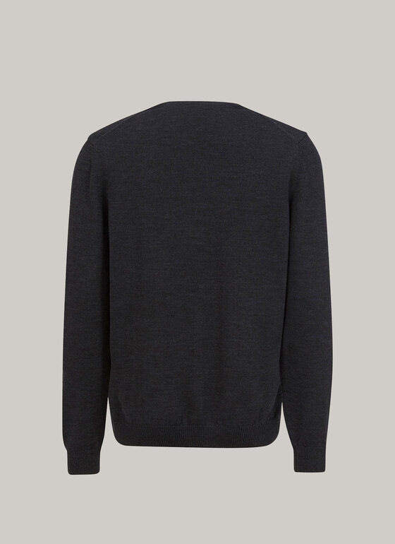 Strick Cardigan 1/1 Arm Anthrazit Frontansicht