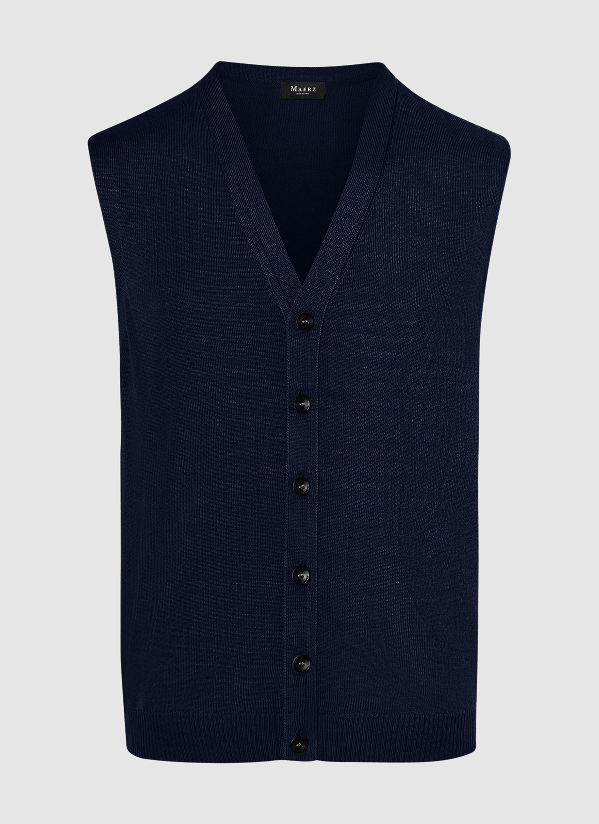 Superwash Strickweste Merinowolle, Navy Frontansicht