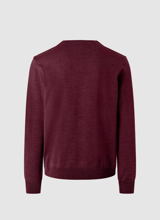 Strick Cardigan 1/1 Arm Barolo Wine Frontansicht