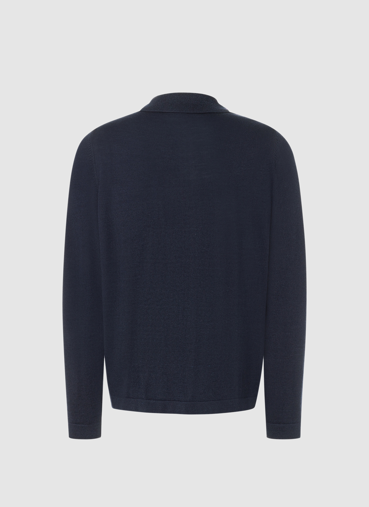 Strickjacke Zip 1/1 Arm, Navy Rückansicht