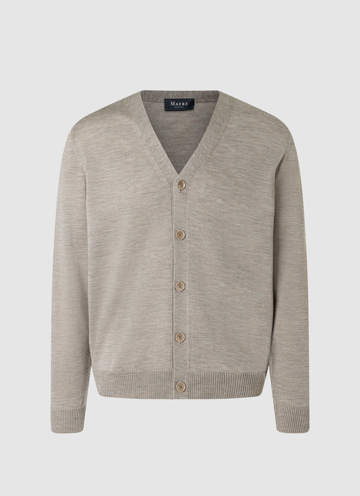 Strick Cardigan 1/1 Arm, Iced Latte Frontansicht