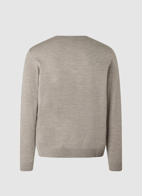 Strick Cardigan 1/1 Arm Iced Latte Frontansicht