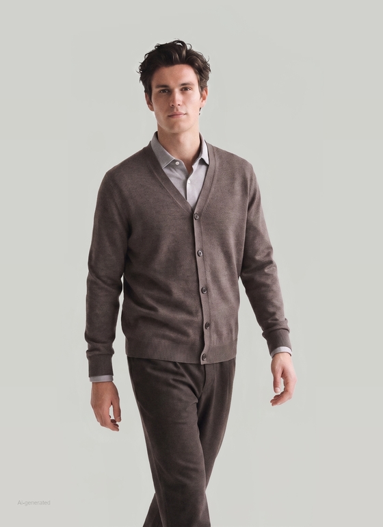 Strick Cardigan 1/1 Arm Brownie Frontansicht