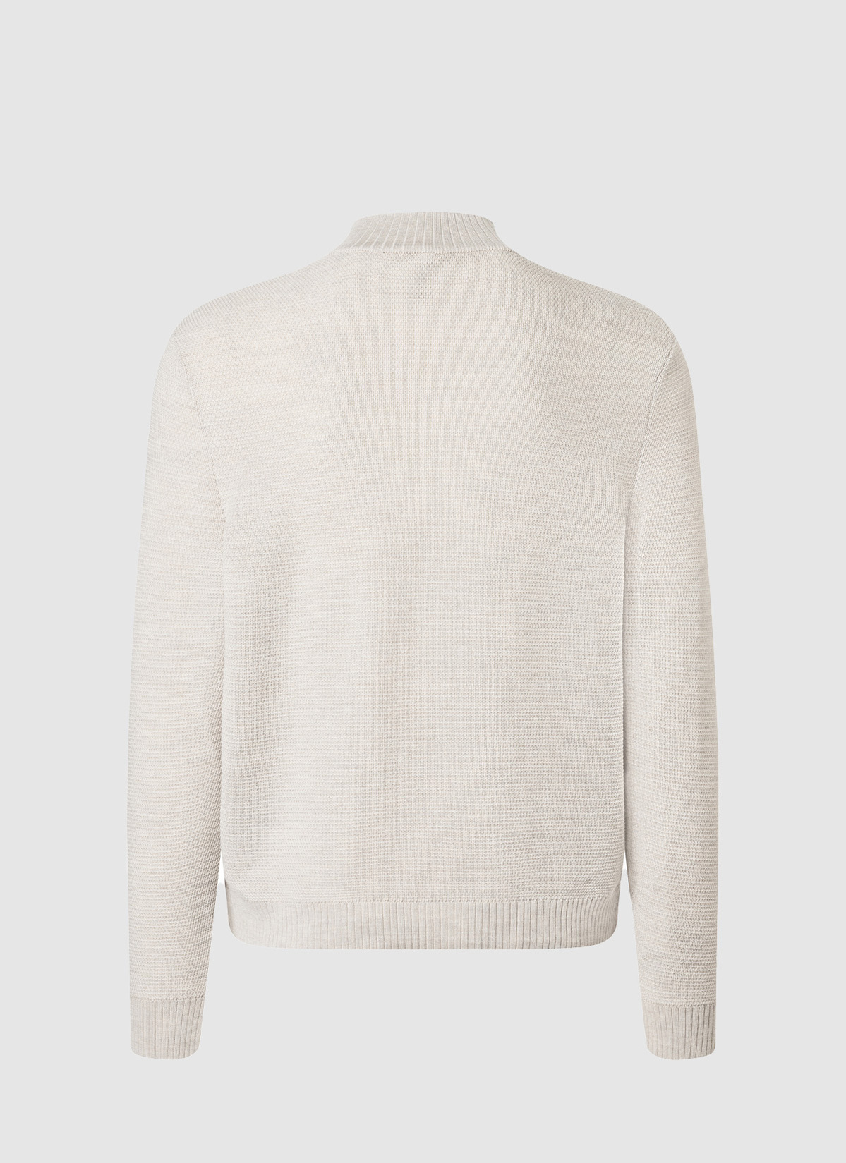 Strickjacke Zip 1/1 Arm, Iced Latte Rückansicht