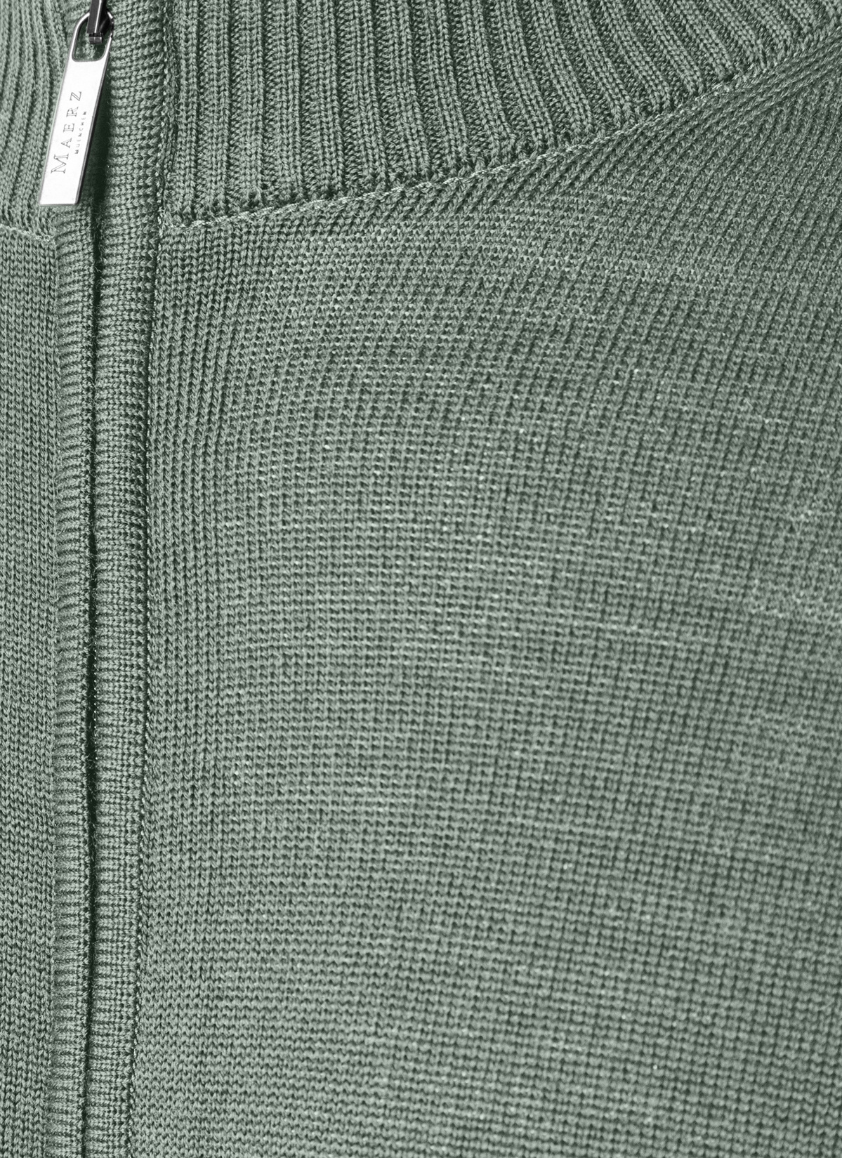 Strickjacke Zip 1/1 Arm, Foggy Teal Detailansicht 1