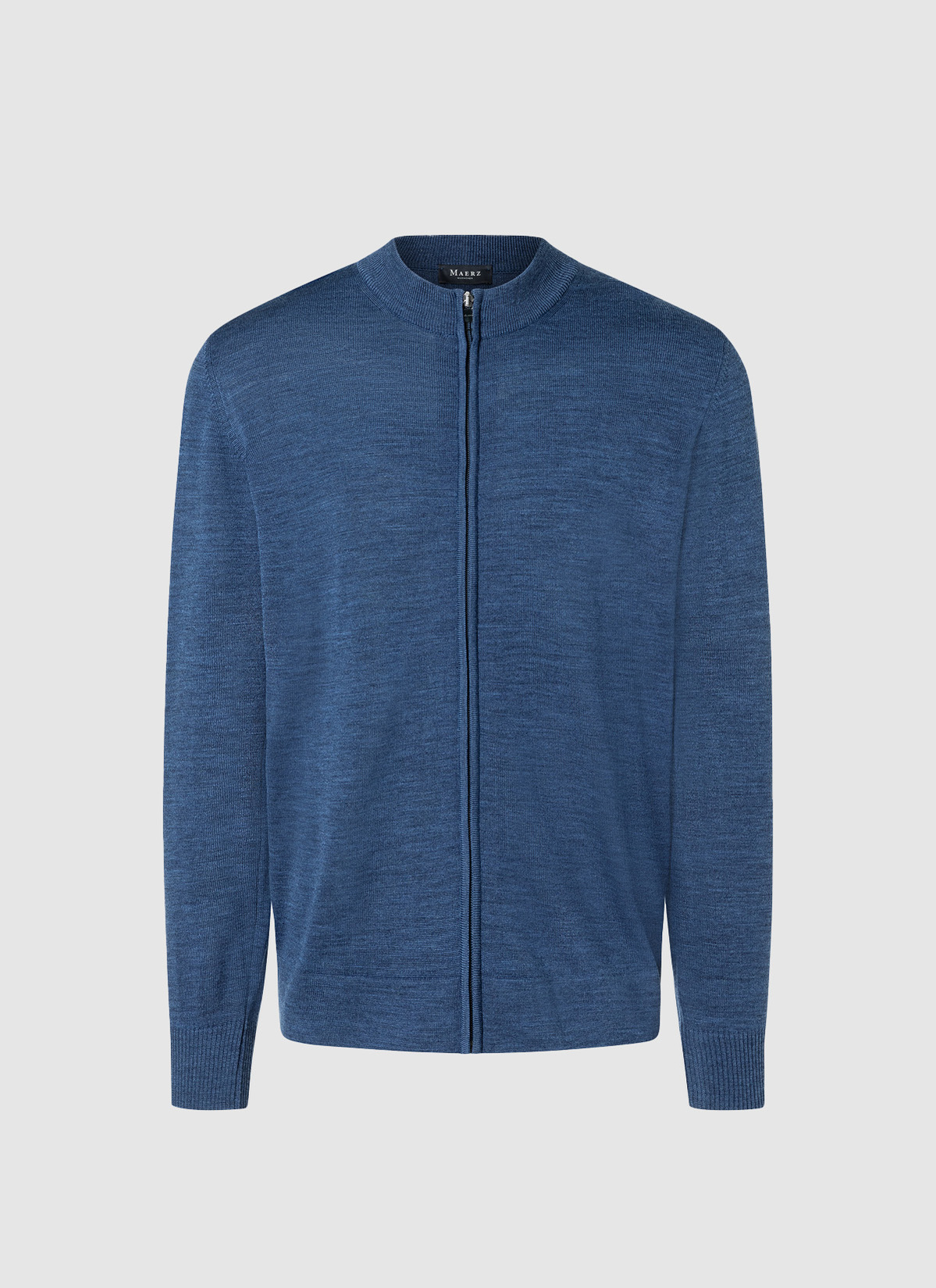 Strickjacke Zip 1/1 Arm, Deep Sea Frontansicht
