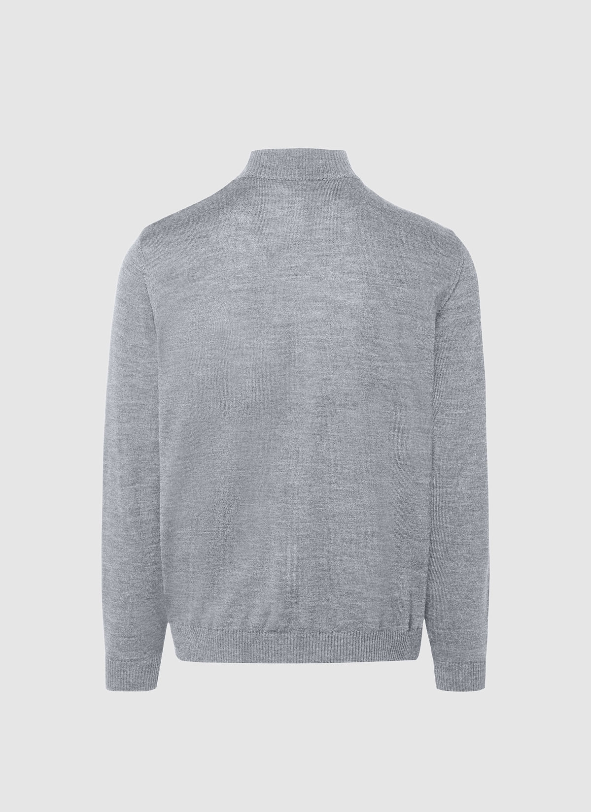 Strickjacke Zip 1/1 Arm, Mercury Grey Rückansicht