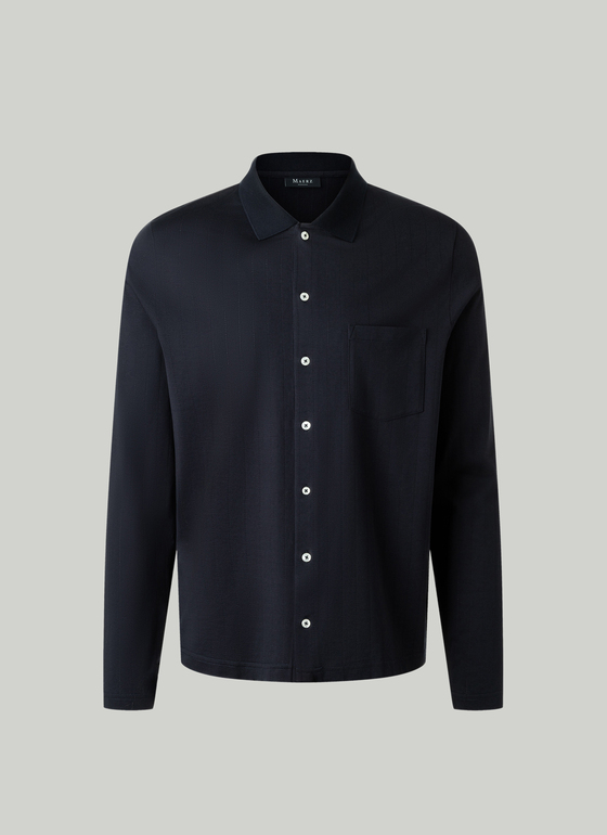 Hemd 1/1 Arm Navy Frontansicht