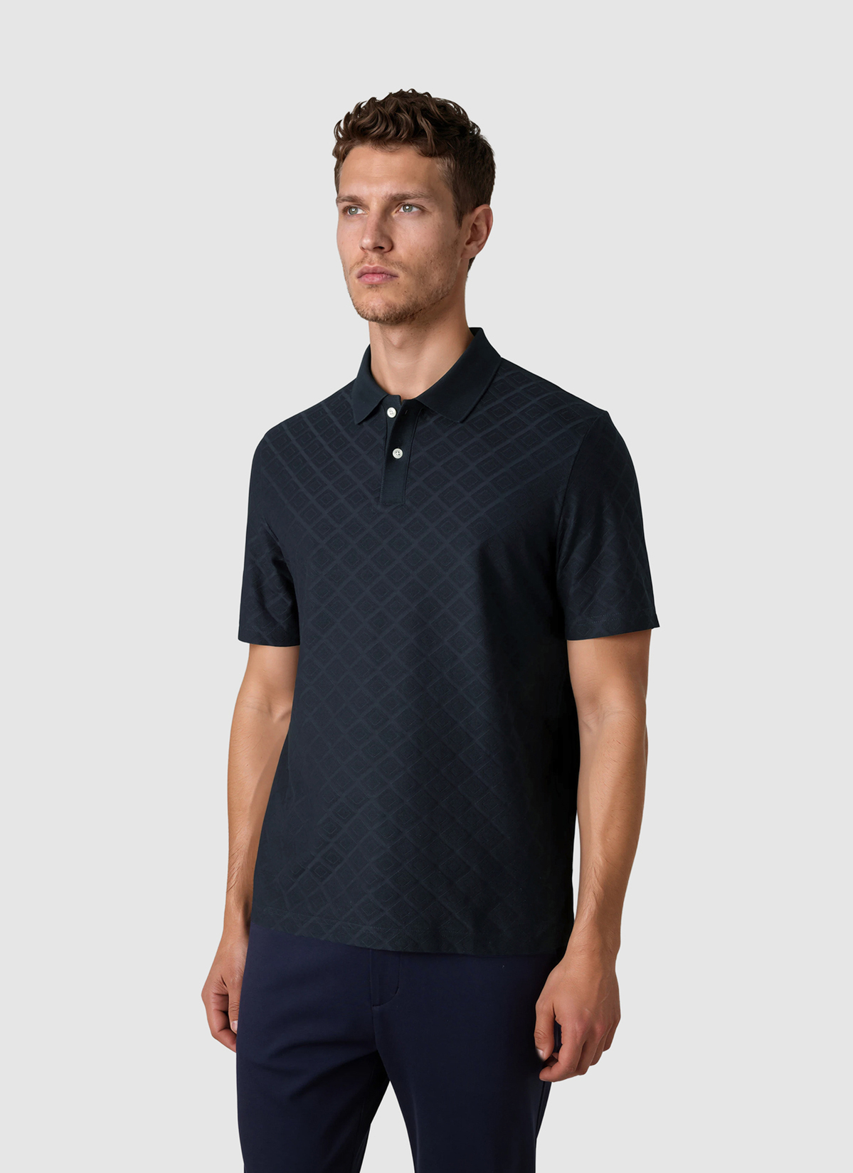 Poloshirt, Navy Frontansicht