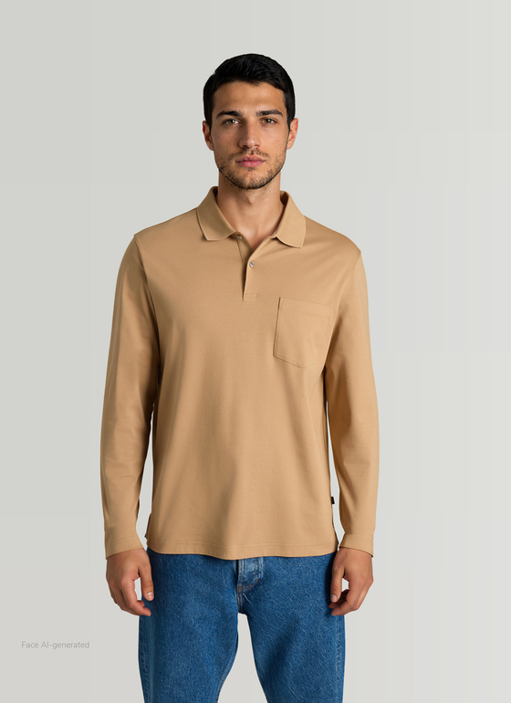 Poloshirt 1/1 Arm Pumpkin Spice Frontansicht