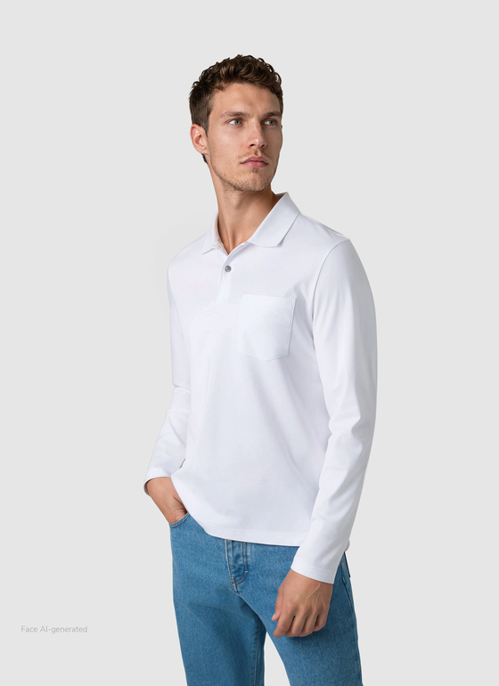 Poloshirt 1/1 Arm Pure White Frontansicht