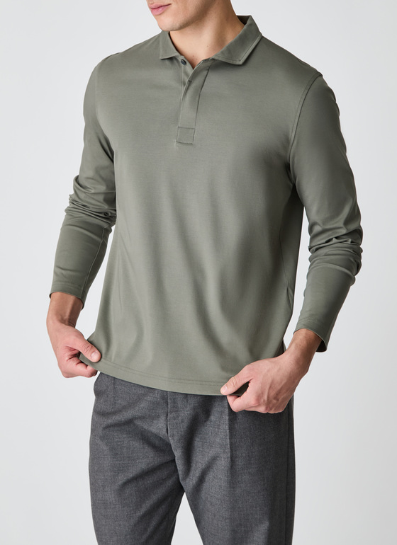 Poloshirt Foggy Teal Frontansicht