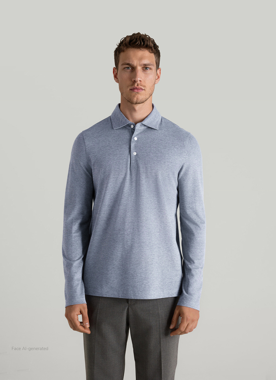 Shirt Polohemd Dawn Blue Frontansicht