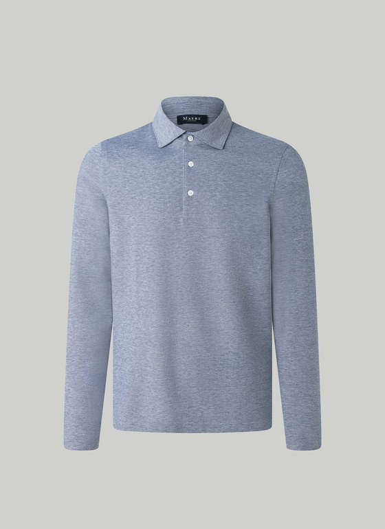 Shirt Polohemd Dawn Blue Frontansicht