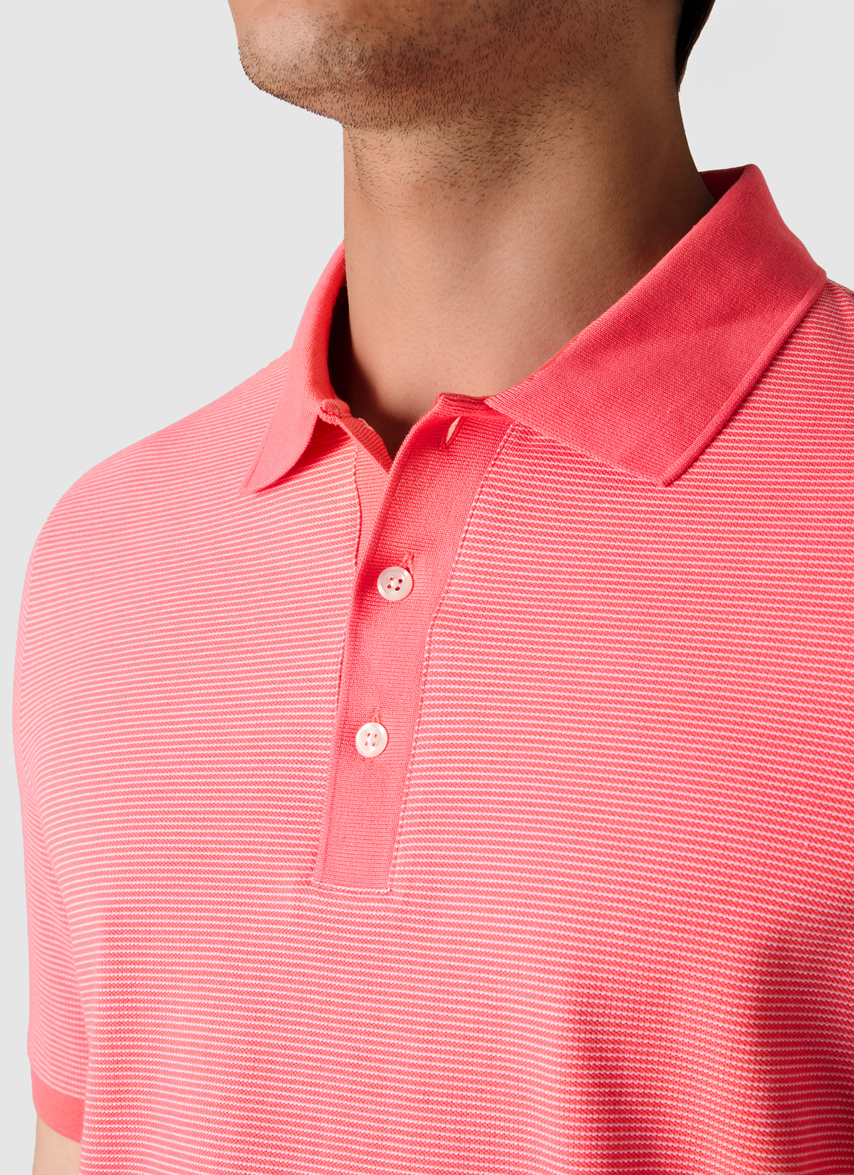 Poloshirt, Shiny Flamingo Detailansicht 1