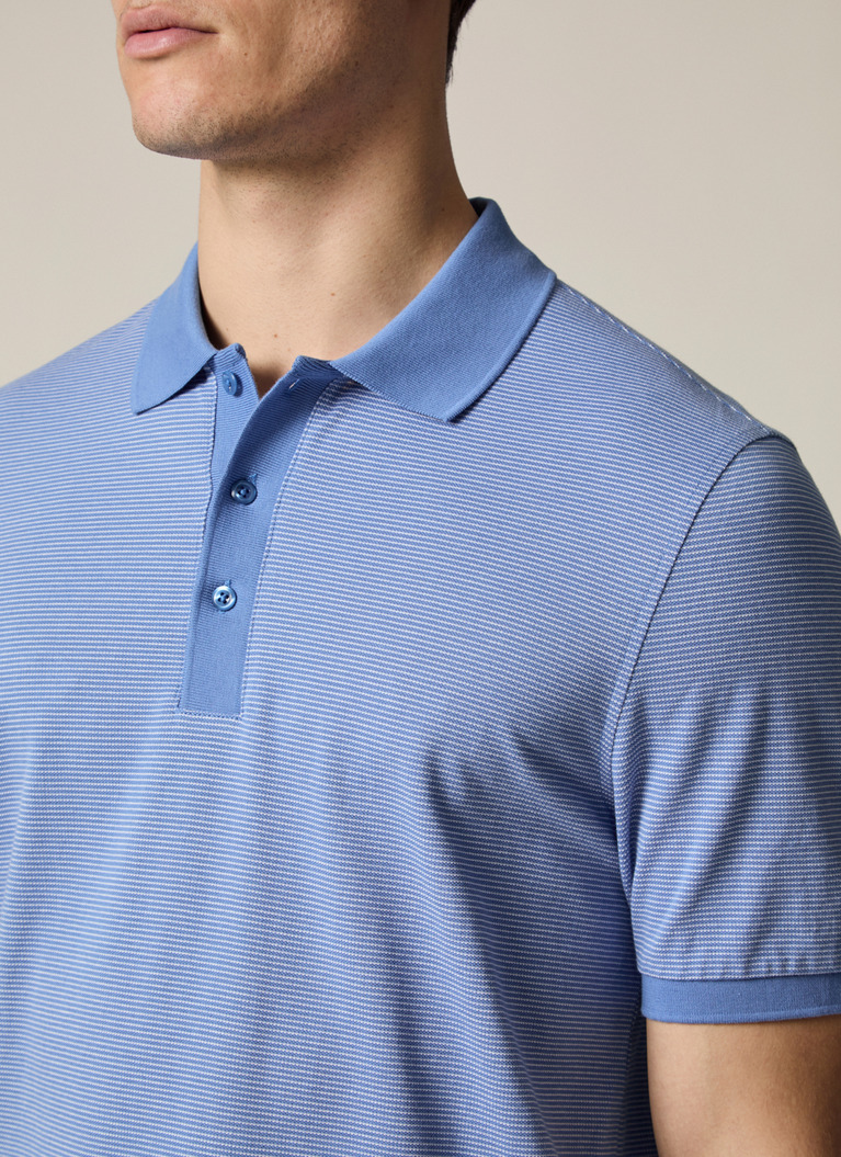 Poloshirt, Shades of Blue Detailansicht 2