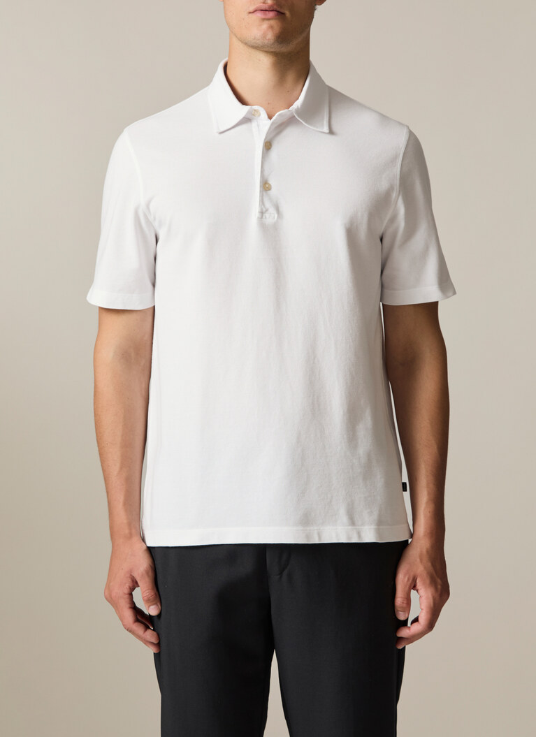 Poloshirt, Pure White Detailansicht 1
