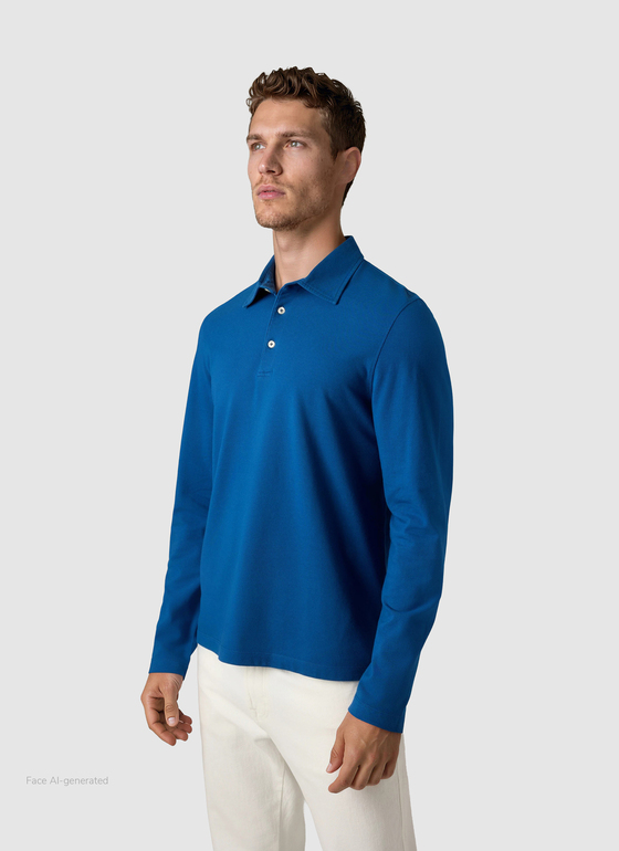 Poloshirt 1/1 Arm Medium Blue Frontansicht