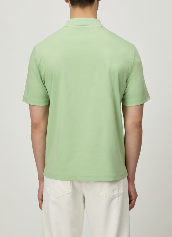 Poloshirt, Knopf 1/2 Arm Mochi Green Frontansicht