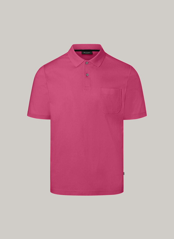 Poloshirt, Knopf 1/2 Arm Warm Pink Frontansicht