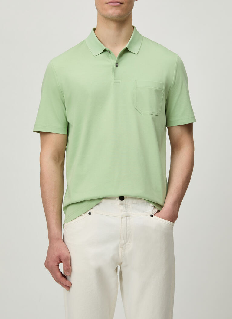 Poloshirt, Mochi Green Frontansicht