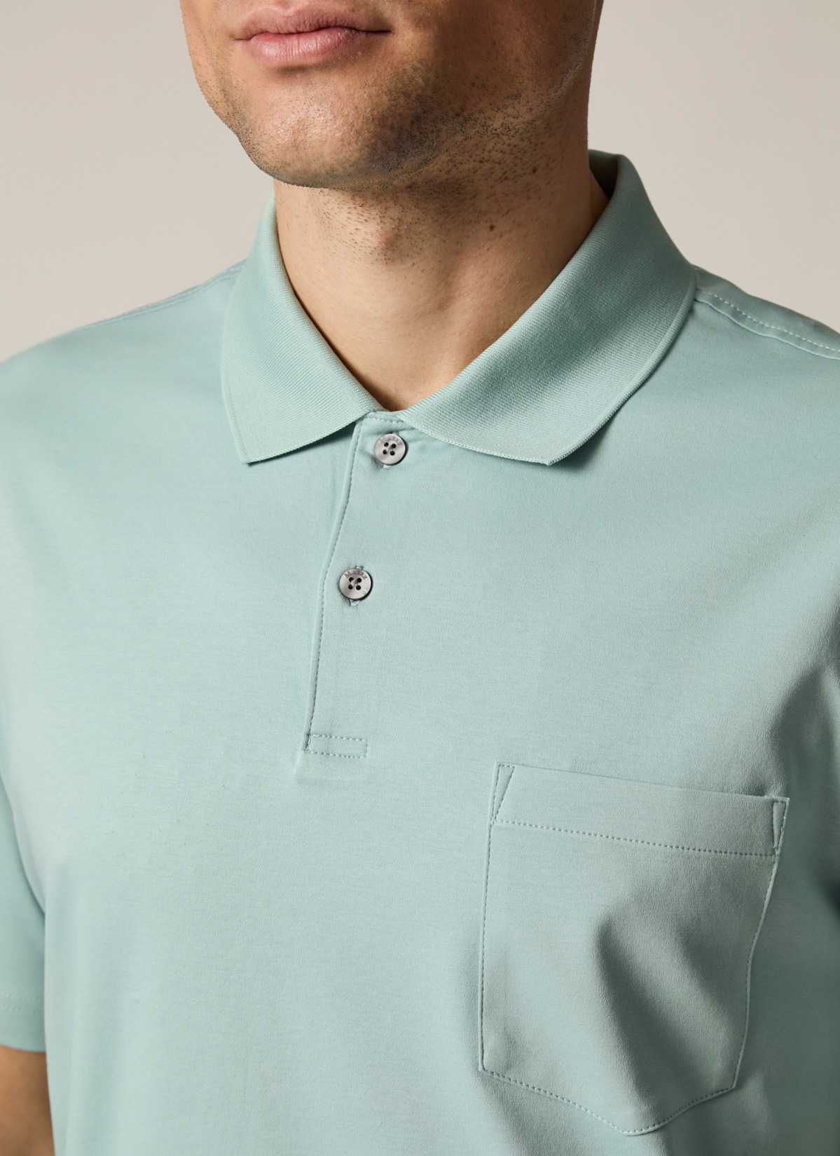 Poloshirt, Iced Mint Detailansicht 1