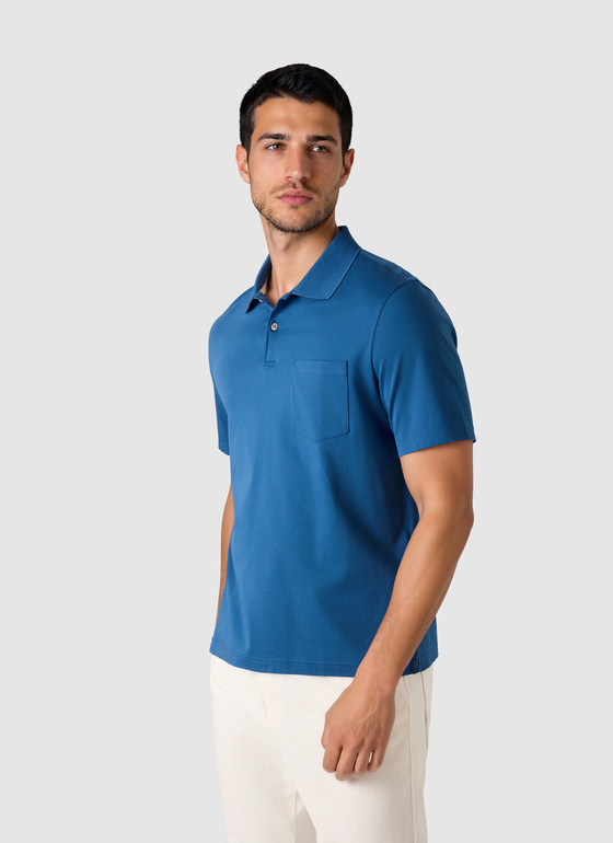 Poloshirt Medium Blue Frontansicht