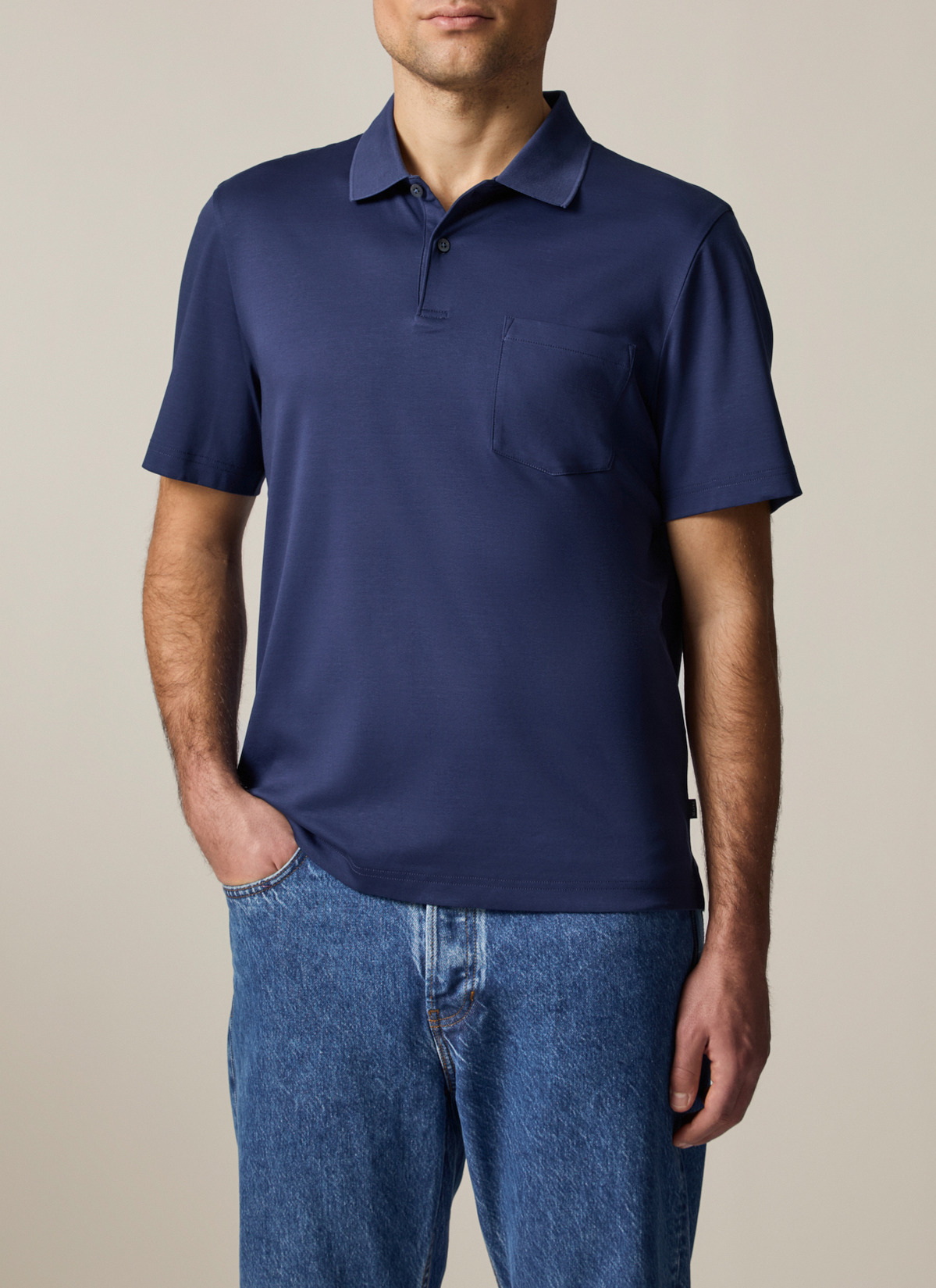 Poloshirt, Deep Sea Frontansicht