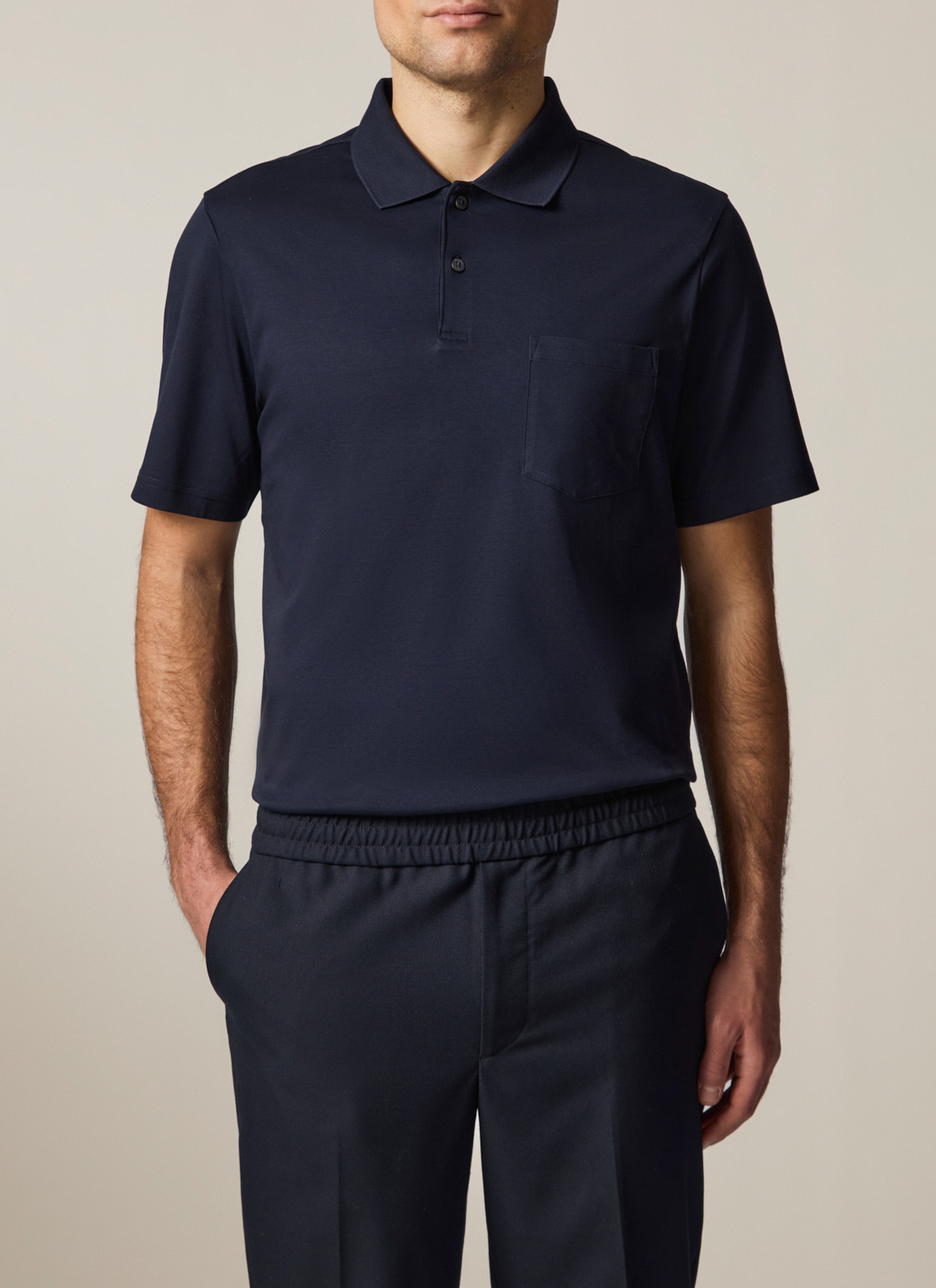 Poloshirt, Navy Frontansicht
