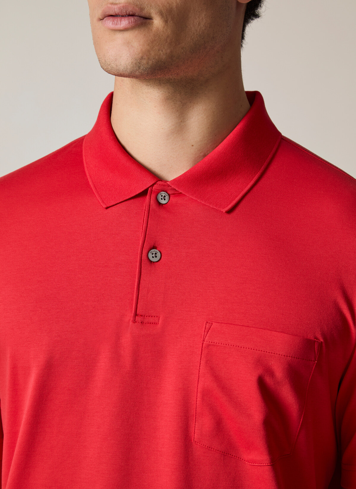 Poloshirt, Sangria Detailansicht 2