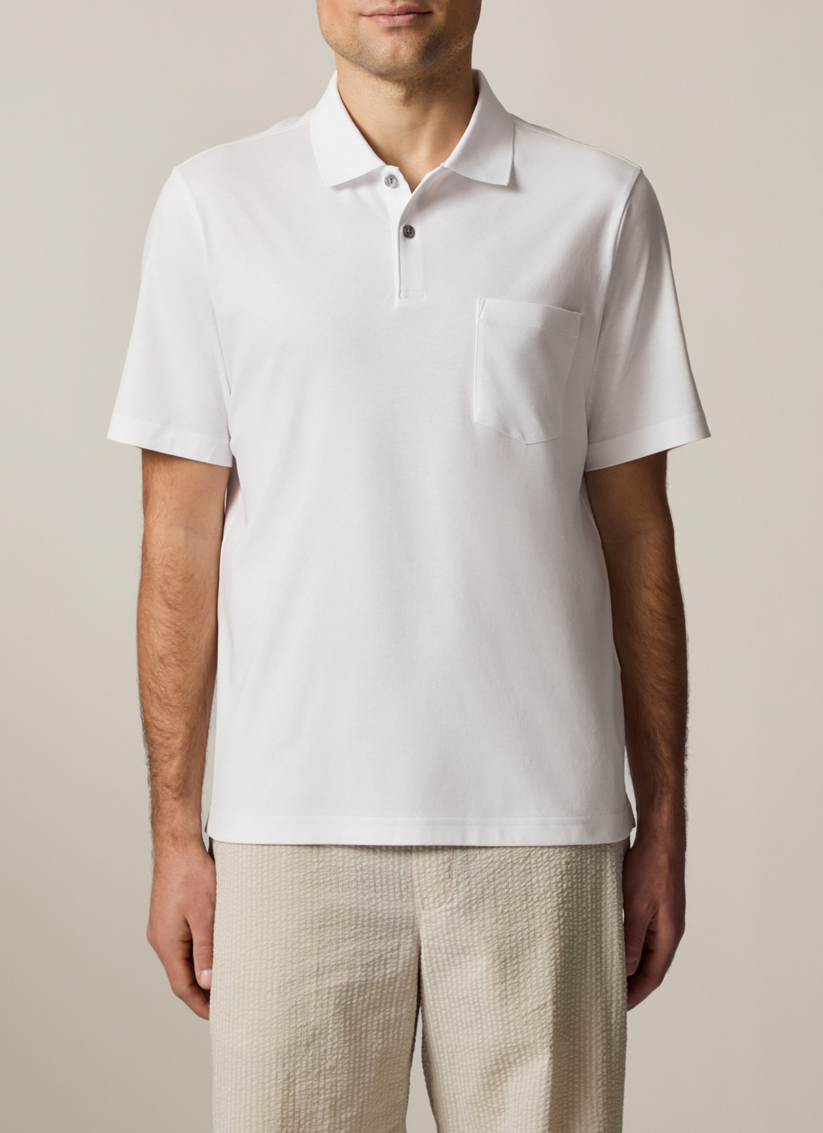 Poloshirt, Pure White Frontansicht