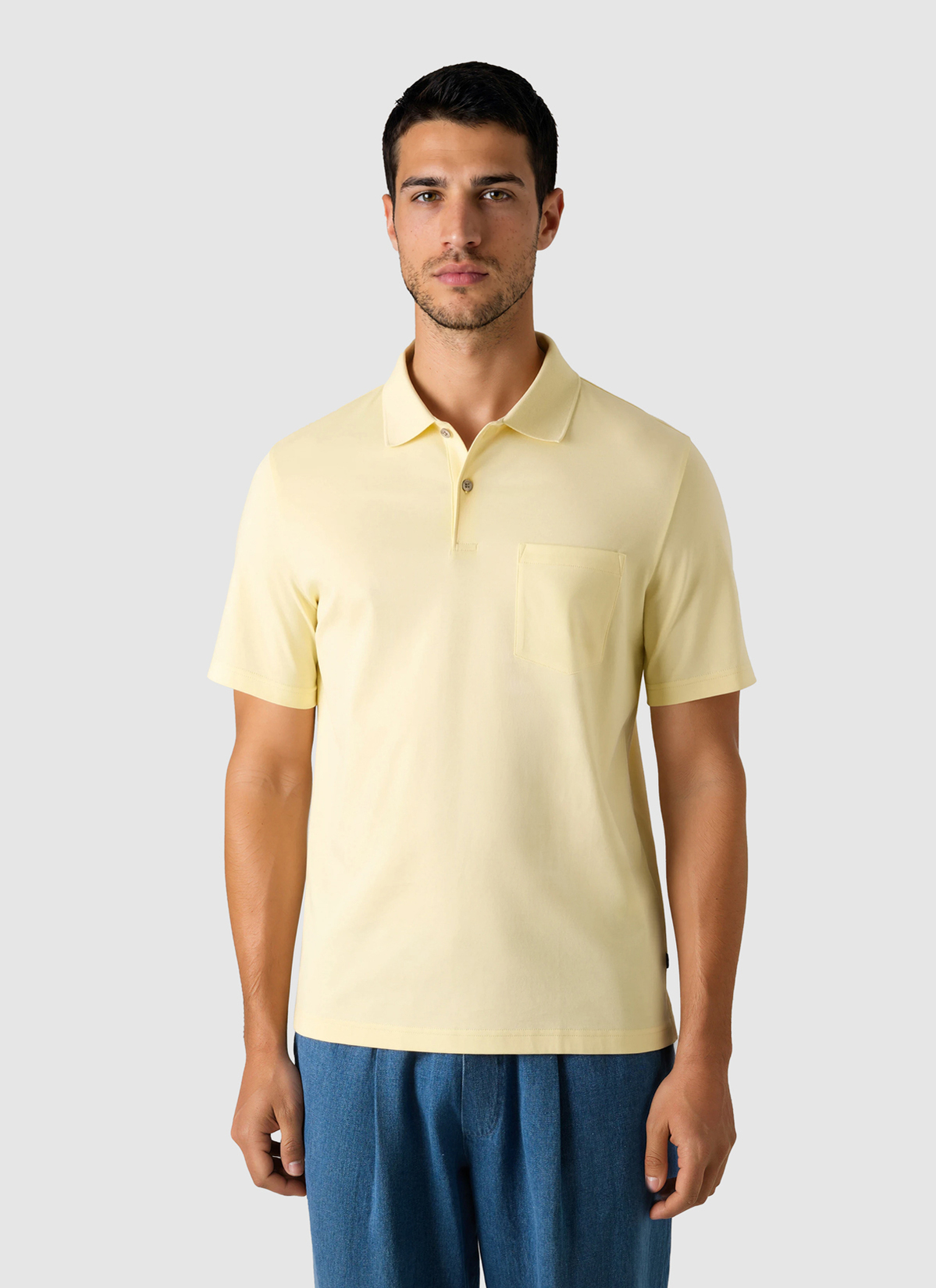 Poloshirt, Light Yellow Frontansicht